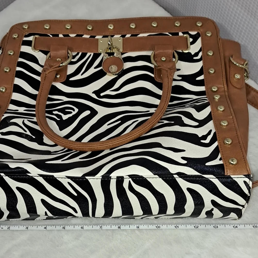 Brown and Black Zebra Print Women's Bag